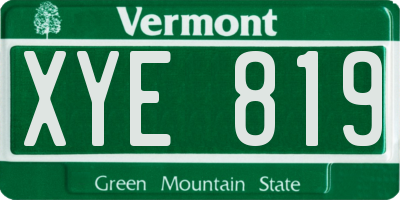 VT license plate XYE819