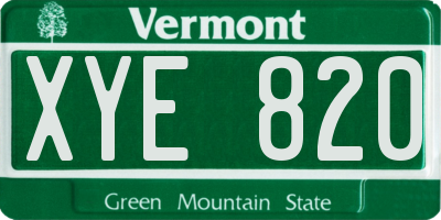 VT license plate XYE820