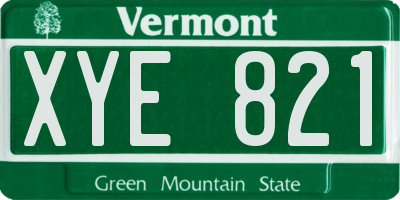 VT license plate XYE821