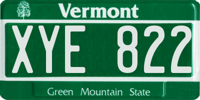 VT license plate XYE822