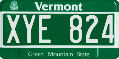VT license plate XYE824