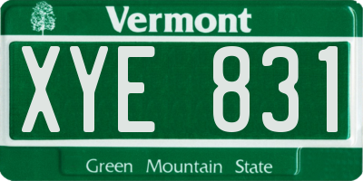 VT license plate XYE831