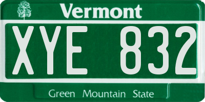 VT license plate XYE832