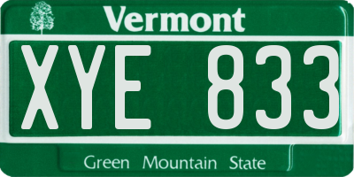 VT license plate XYE833