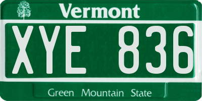 VT license plate XYE836