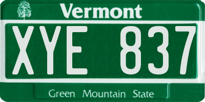 VT license plate XYE837