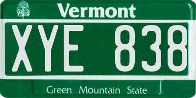 VT license plate XYE838