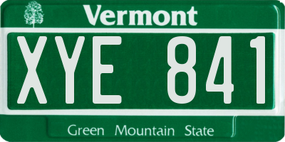 VT license plate XYE841