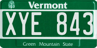 VT license plate XYE843