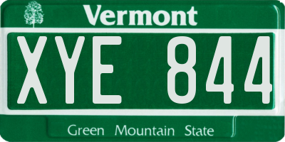 VT license plate XYE844