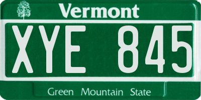 VT license plate XYE845