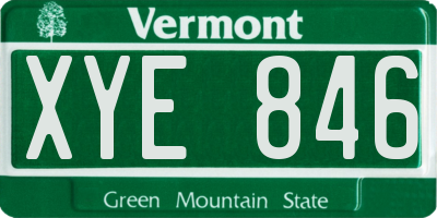 VT license plate XYE846