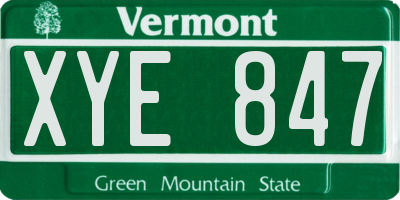 VT license plate XYE847