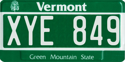 VT license plate XYE849