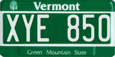 VT license plate XYE850