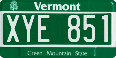 VT license plate XYE851