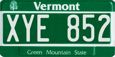 VT license plate XYE852