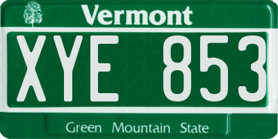 VT license plate XYE853