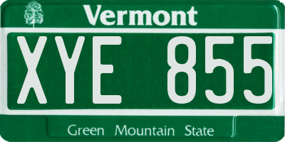 VT license plate XYE855