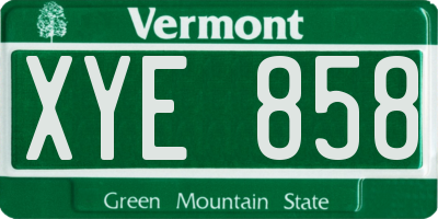 VT license plate XYE858