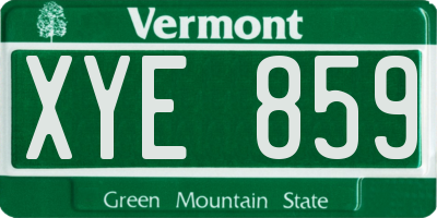 VT license plate XYE859