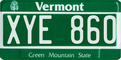 VT license plate XYE860