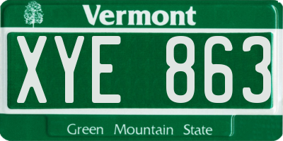 VT license plate XYE863