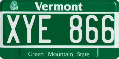 VT license plate XYE866