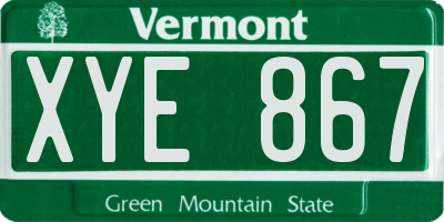 VT license plate XYE867