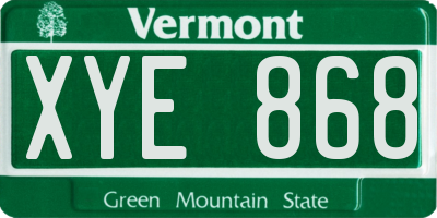 VT license plate XYE868