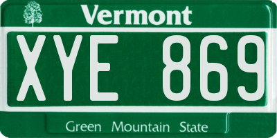 VT license plate XYE869