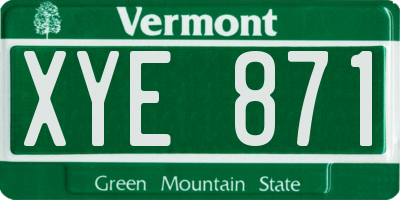 VT license plate XYE871