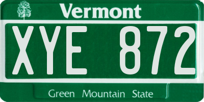 VT license plate XYE872