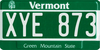 VT license plate XYE873