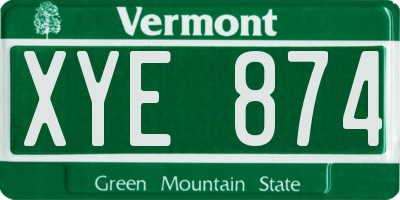 VT license plate XYE874