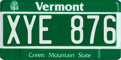 VT license plate XYE876