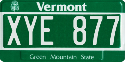 VT license plate XYE877