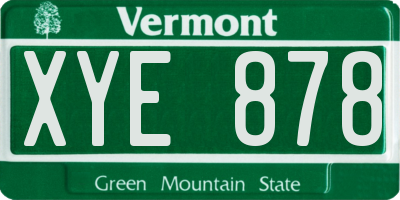 VT license plate XYE878