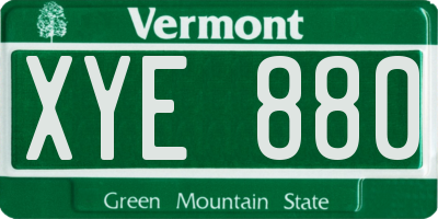 VT license plate XYE880