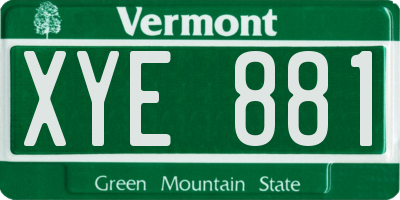 VT license plate XYE881