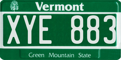 VT license plate XYE883