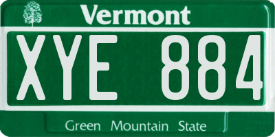 VT license plate XYE884