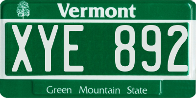 VT license plate XYE892