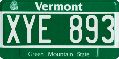 VT license plate XYE893