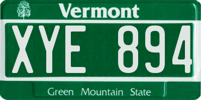 VT license plate XYE894