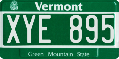 VT license plate XYE895