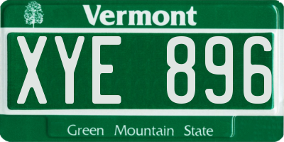 VT license plate XYE896