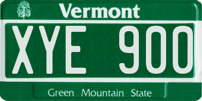 VT license plate XYE900