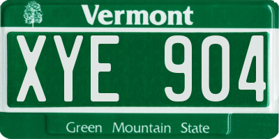 VT license plate XYE904
