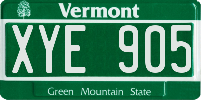 VT license plate XYE905